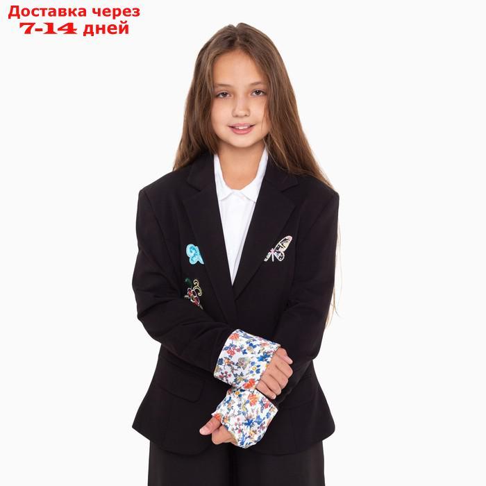Пиджак для девочки, цвет чёрный, размер 36 (128-134 см) - фото 5 - id-p227126375