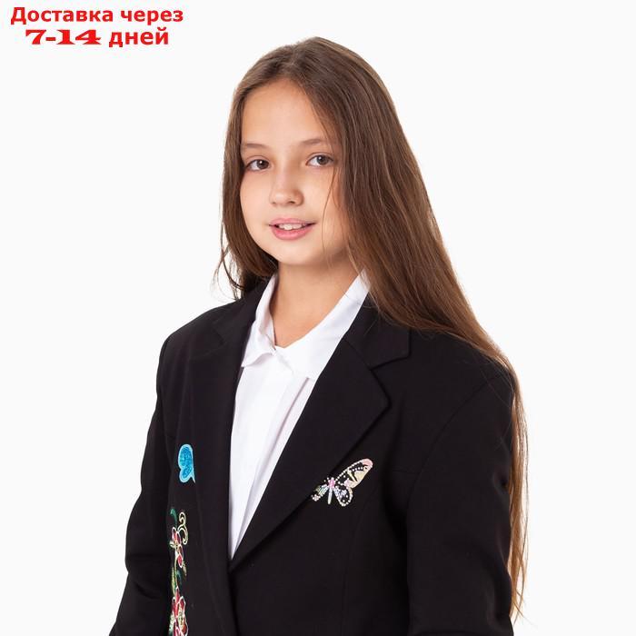 Пиджак для девочки, цвет чёрный, размер 36 (128-134 см) - фото 7 - id-p227126375
