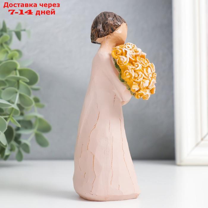 Сувенир полистоун "Девушка с букетом роз" 4х4,5х13 см - фото 2 - id-p227130353