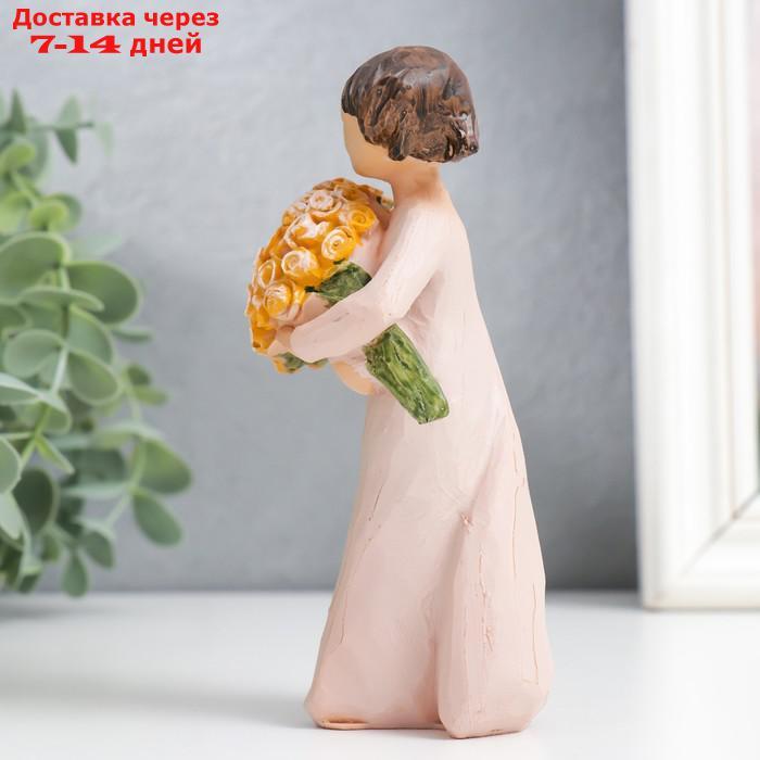 Сувенир полистоун "Девушка с букетом роз" 4х4,5х13 см - фото 4 - id-p227130353