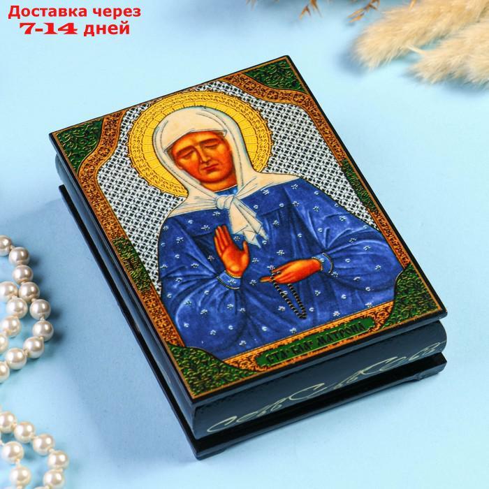 Шкатулка "Матрона Московская" 10×14 см, лаковая миниатюра - фото 1 - id-p227117305