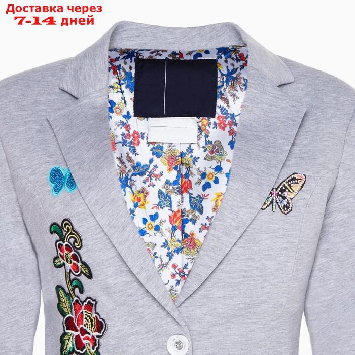 Пиджак для девочки Emporio Armani, серый меланж, 128-134 см (36) - фото 3 - id-p227126385