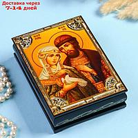 Шкатулка "Петр и Февронья" 10×14 см, лаковая миниатюра