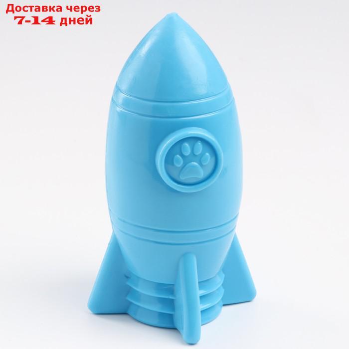 Игрушка под лакомства "Ракета", 7,8 х 7,8 х 13,5 см, синяя - фото 2 - id-p227123365