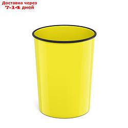 Корзина для бумаг и мусора 13.5 литров ErichKrause Neon Solid, литая, жёлтая