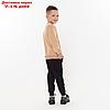 Комплект детский (свитшот, брюки), цвет бежевый/чёрный, рост 110-116 см, фото 4