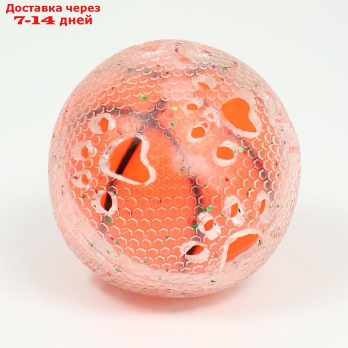 Игрушка для собак "Мяч баскетбол-лапки 2 в 1", TPR+винил, 7,5 см, прозрачная/коричневая - фото 3 - id-p227115073