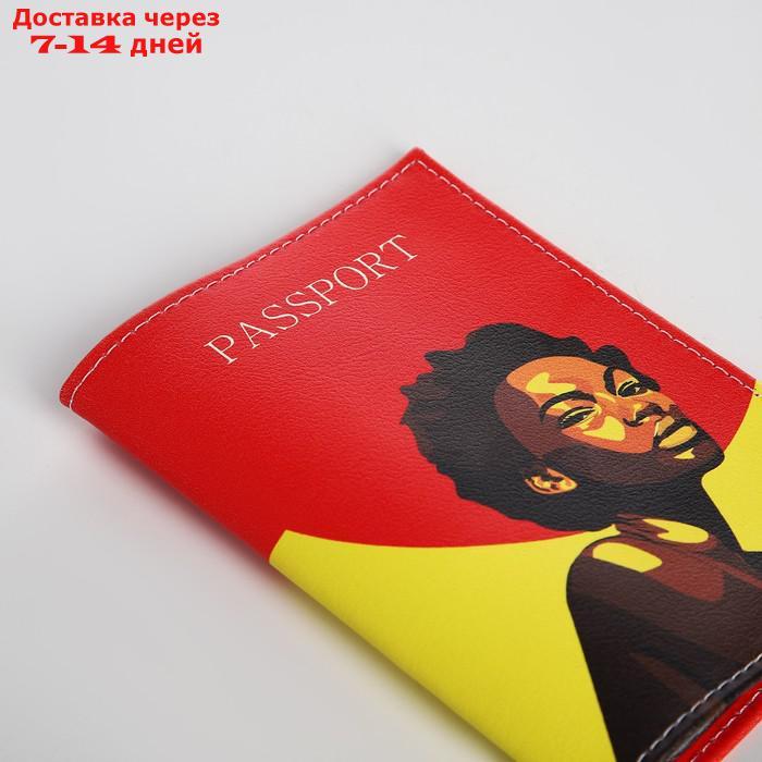 Обложка для паспорта 9,5*0,3*13,5 см, нат кожа, "Африка", красный - фото 5 - id-p227124415