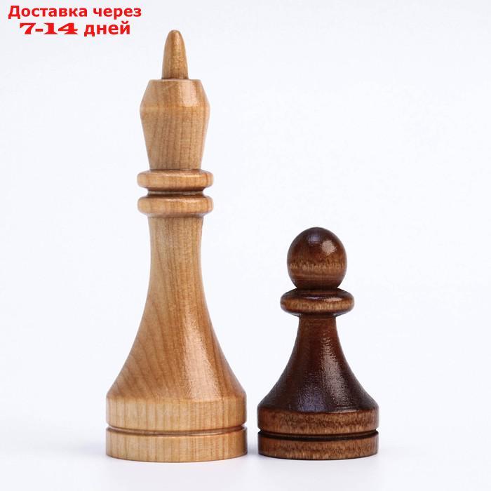 Фигуры шахматные гроссмейстерские, дерево, король 10.5 см, d=3.5, пешка 5.6 см, d=3 см - фото 3 - id-p227118526