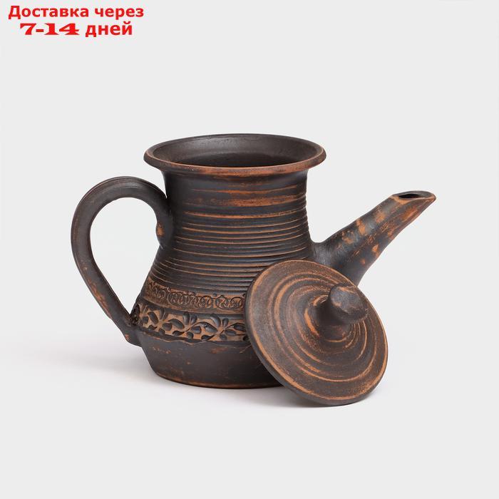 Чайник для заварки "Домашний", ангоб, красная глина, 1 л - фото 3 - id-p227108227