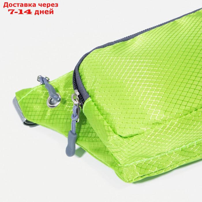 Поясная сумка, 28*6*12, отд на молнии, н/карман, зеленый - фото 4 - id-p227116187