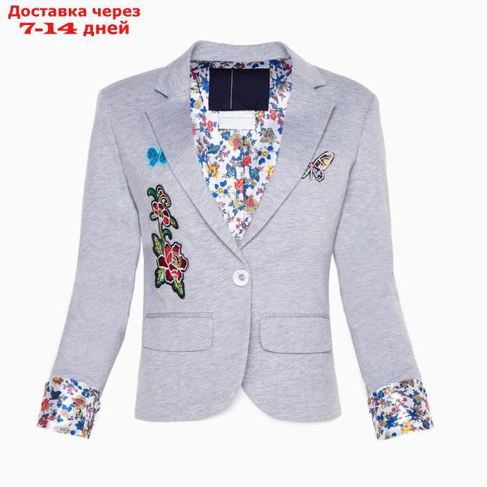 Пиджак для девочки Emporio Armani, серый меланж, 134-140 см (38)