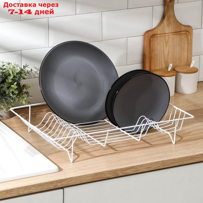Сушилка для посуды Доляна, 47,5×32×9 см, цвет белый - фото 2 - id-p227116206