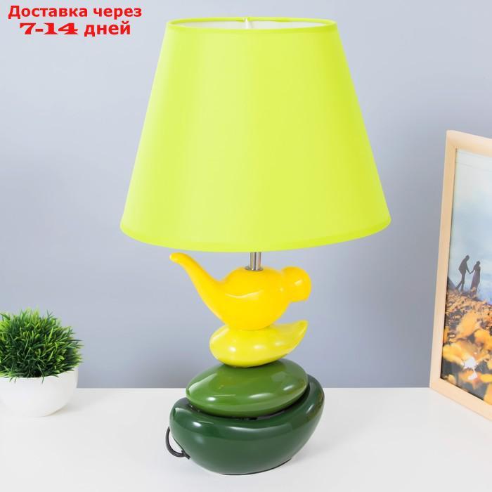 Настольная лампа "Птичка" Е14 40Вт желто-зеленый 28х28х47 см