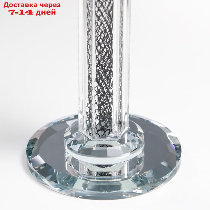 Подсвечник стекло на1 свечу "Узорный бутон" на ножке d=2 и 4 см 7,7х7,7х17 см - фото 4 - id-p227124455