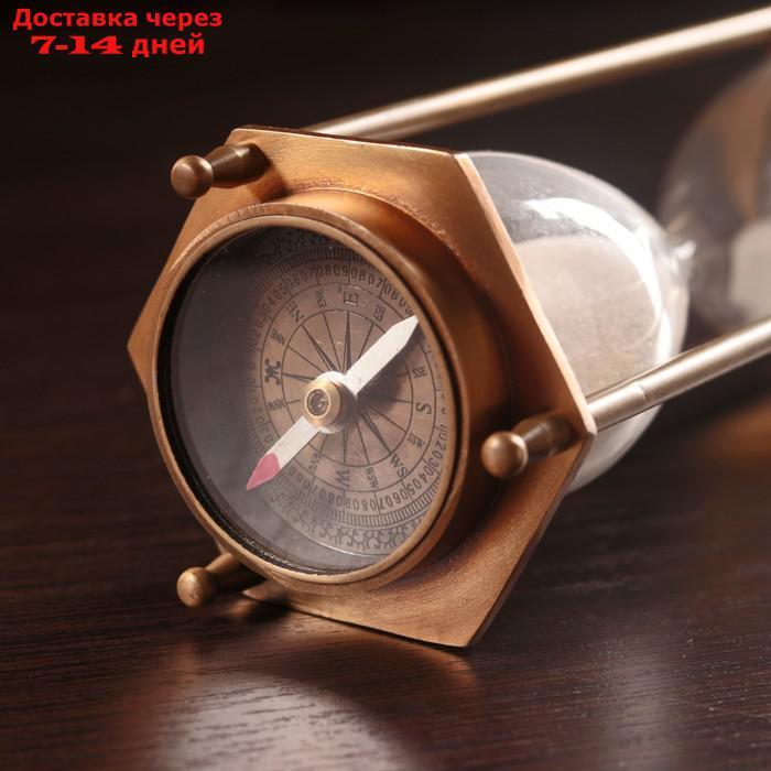 Песочные часы "Часы и компас" (5 мин) алюминий 7х6,5х19 см - фото 3 - id-p227123425