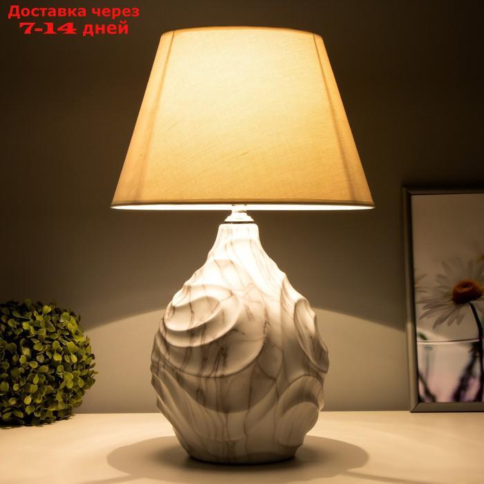 Настольная лампа "Скарла" E14 40Вт бело-серый 30х30х46 см - фото 3 - id-p227125403