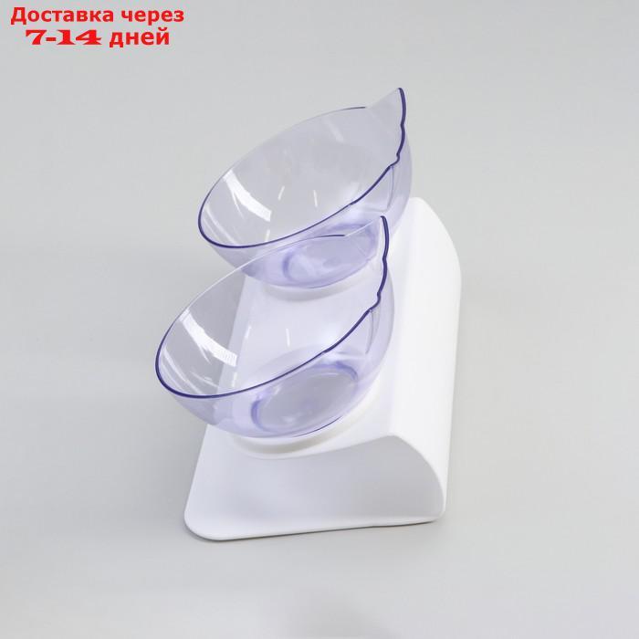 Миски пластиковые на белой подставке 27,5 х 14 х 15 см прозрачные - фото 3 - id-p227117380