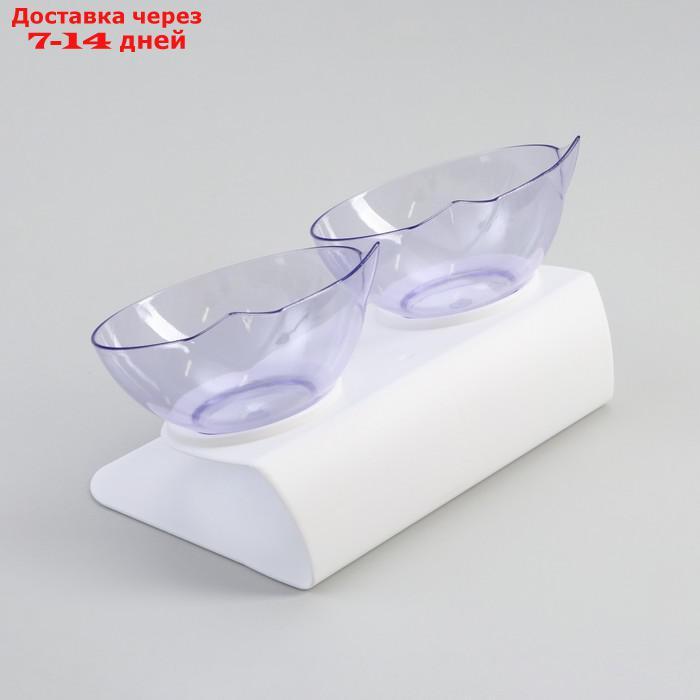 Миски пластиковые на белой подставке 27,5 х 14 х 15 см прозрачные - фото 4 - id-p227117380