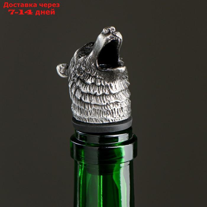 Фигурная крышка для бутылки "Медведь" серебро, 10х3см - фото 2 - id-p227125411