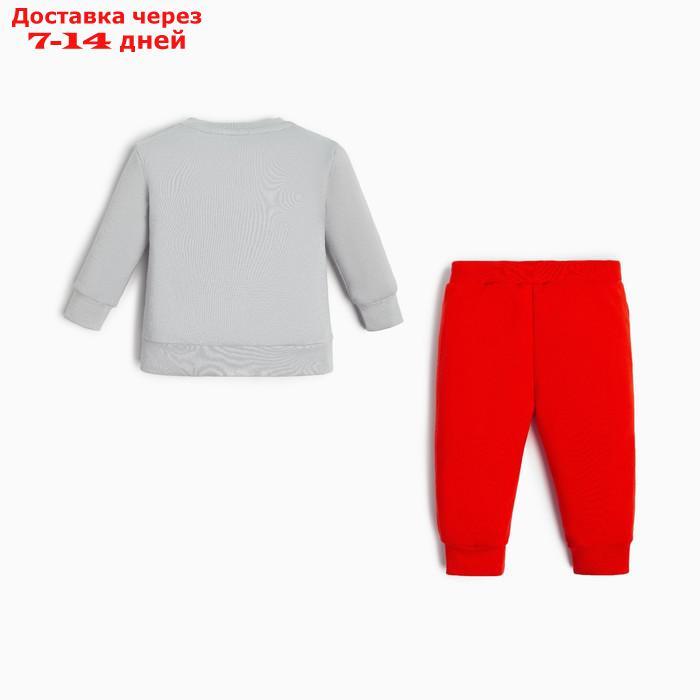 Комплект: джемпер и брюки Крошка Я "Мой первый НГ", рост 62-68 см, цвет красный/серый - фото 2 - id-p227122293