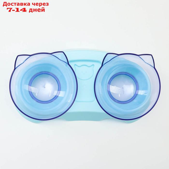 Миски пластиковые на голубой подставке 30 х 15,5 х 12 см прозрачные - фото 2 - id-p227117387