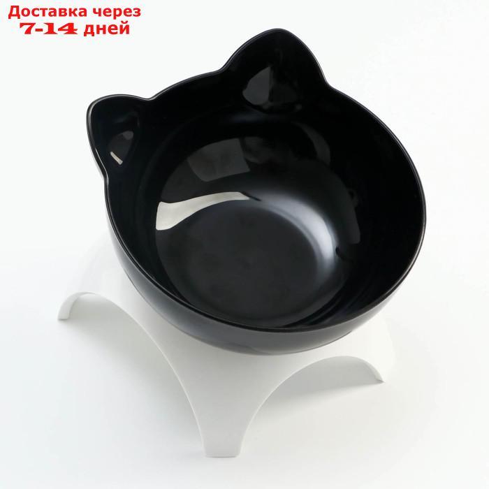 Миска чёрная на белой подставке 10 х 12 х 13,5 см - фото 4 - id-p227117390