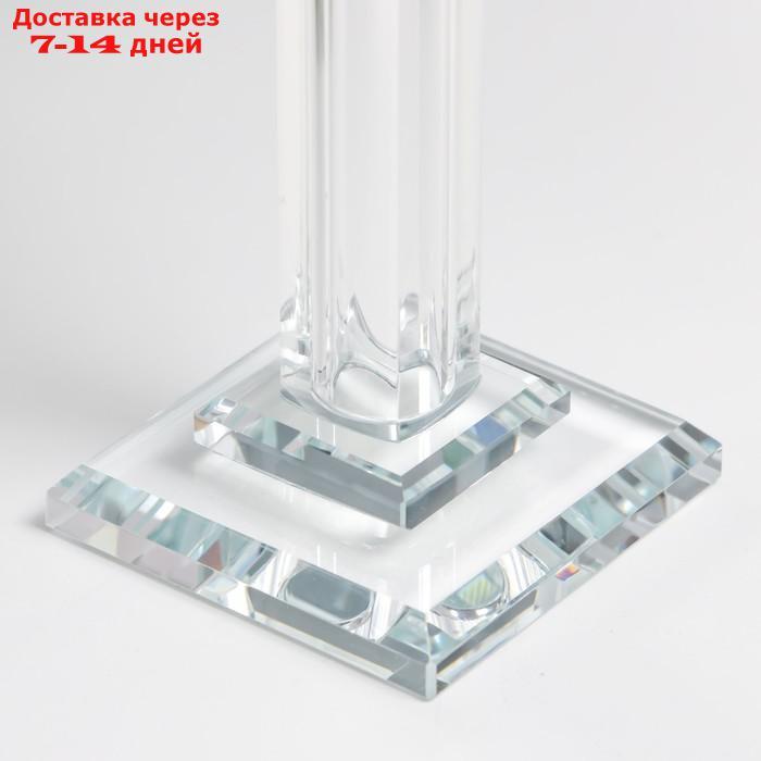 Подсвечник стекло на1 свечу "Ампир" на ножке d=2,5 и 4 см 6,5х6,5х16,5 см - фото 4 - id-p227123449