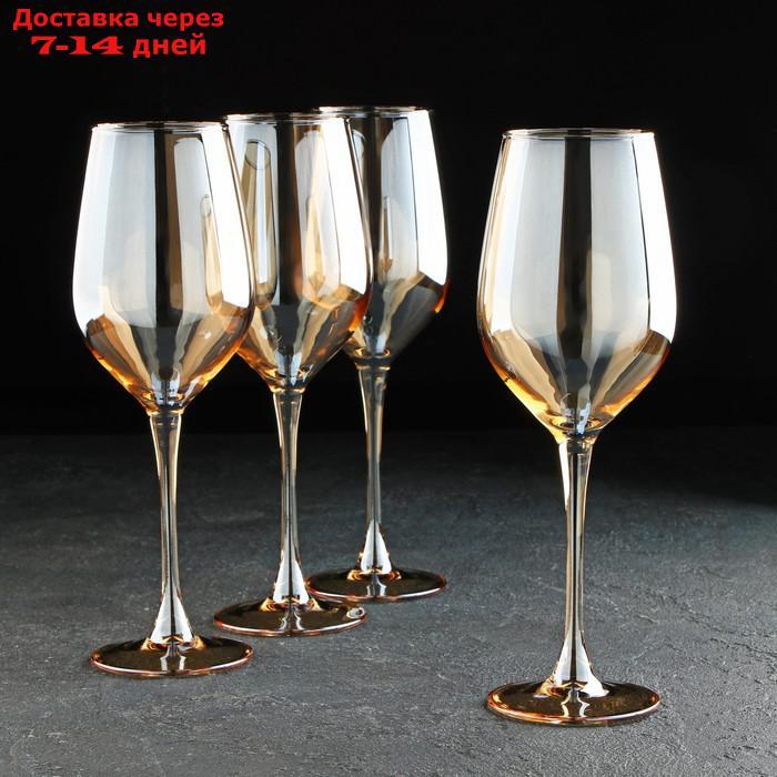 Набор бокалов для вина "Золотой мёд", 350 мл, 4 шт - фото 1 - id-p227125432