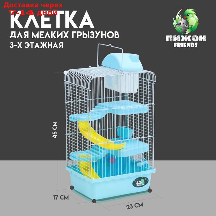 Клетка для мелких грызунов "Пижон", с наполнением, 23 х 17 х 45 см, голубая - фото 1 - id-p227121181