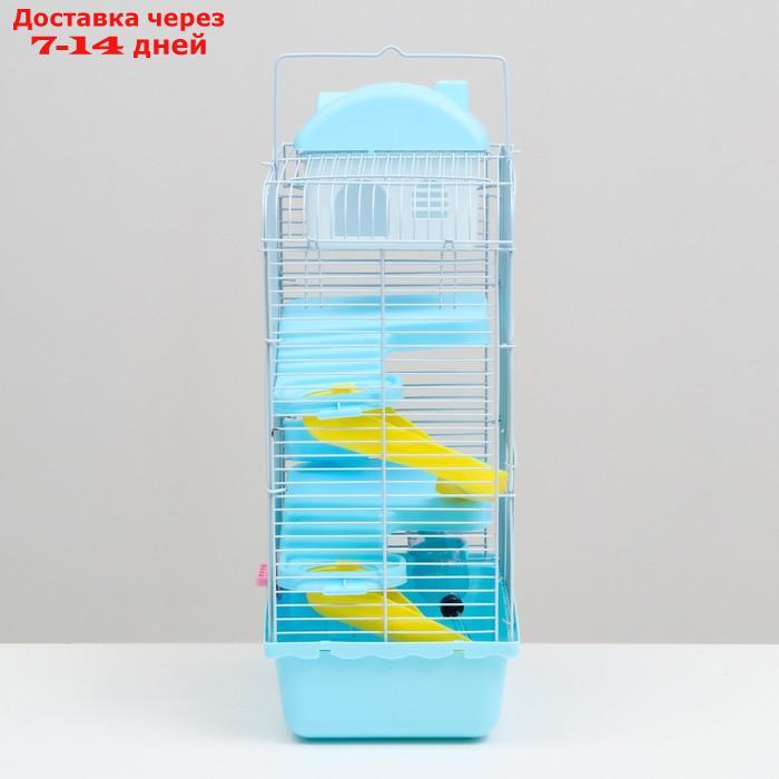 Клетка для мелких грызунов "Пижон", с наполнением, 23 х 17 х 45 см, голубая - фото 4 - id-p227121181