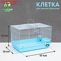 Клетка для грызунов "Пижон", 47 х 30 х 30 см, голубая