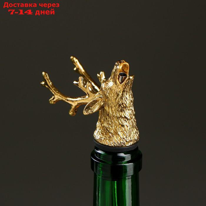 Фигурная крышка для бутылки "Олень" золото, 11х3см - фото 2 - id-p227124512