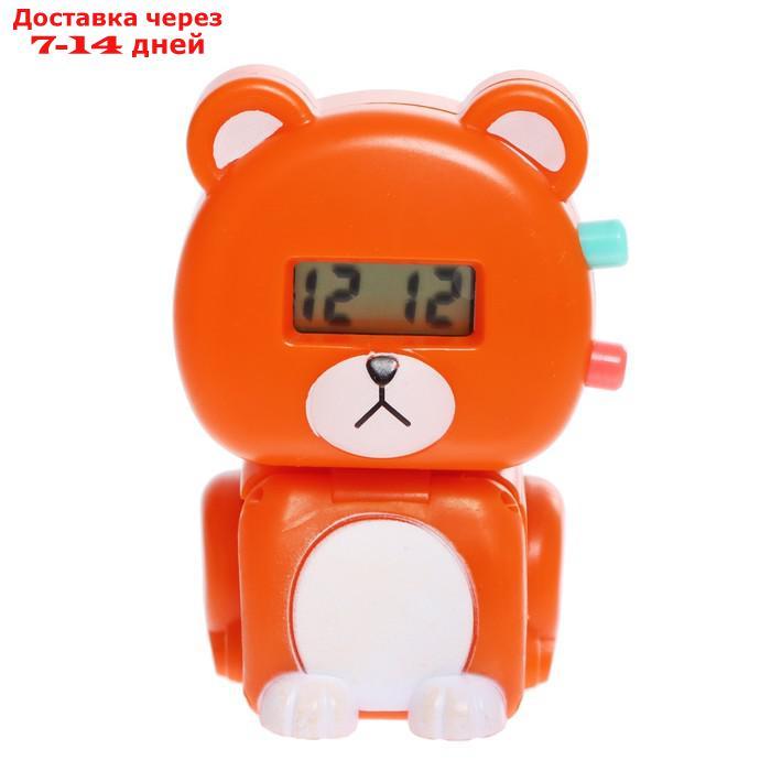 Часы "Весёлые зверята: Мишка", цвет оранжевый - фото 2 - id-p227122337