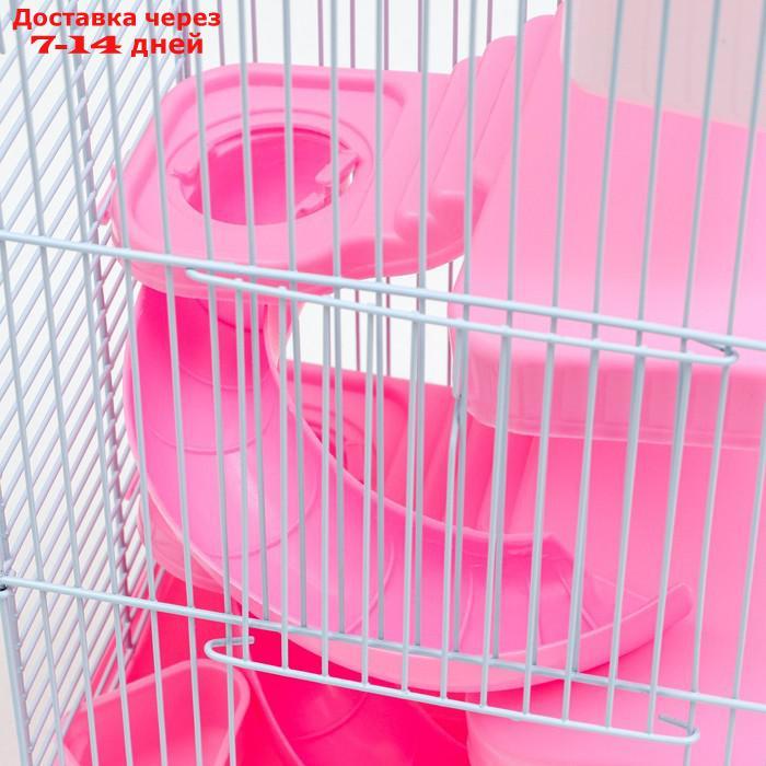 Клетка для мелких грызунов "Пижон", с наполнением, 23 х 17 х 45 см, розовая - фото 6 - id-p227121192