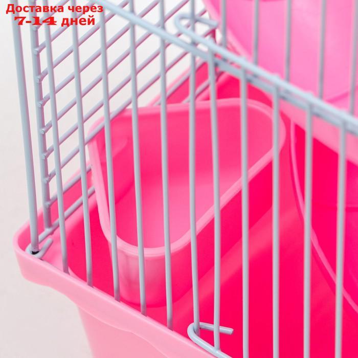 Клетка для мелких грызунов "Пижон", с наполнением, 23 х 17 х 45 см, розовая - фото 8 - id-p227121192
