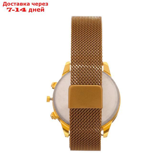 Часы наручные мужские "Эдди", d=4 см, длина ремешка 28 см, золото - фото 3 - id-p227126511