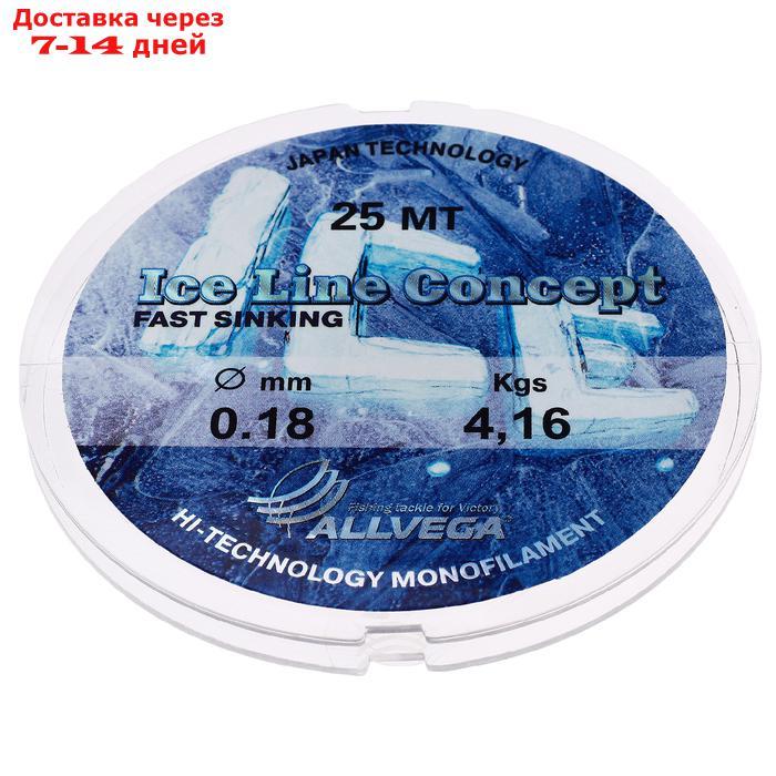 Леска монофильная ALLVEGA "Ice Line Concept", 25 м, 0,18 мм (4,16 кг), прозрачная - фото 1 - id-p227125472