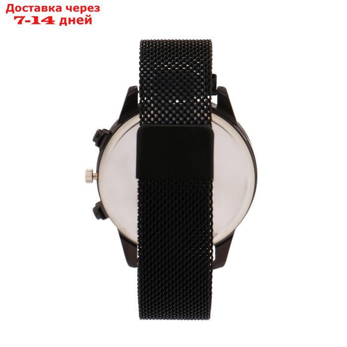 Часы наручные мужские "Эдди", d=4 см, длина ремешка 28 см, черные - фото 3 - id-p227126517