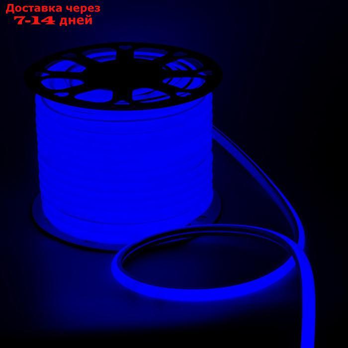 Гибкий неон Luazon Lighting 16 мм D-образный, IP67, 50 м, SMD2835, 120 LED/м, 220 В, свечение синее