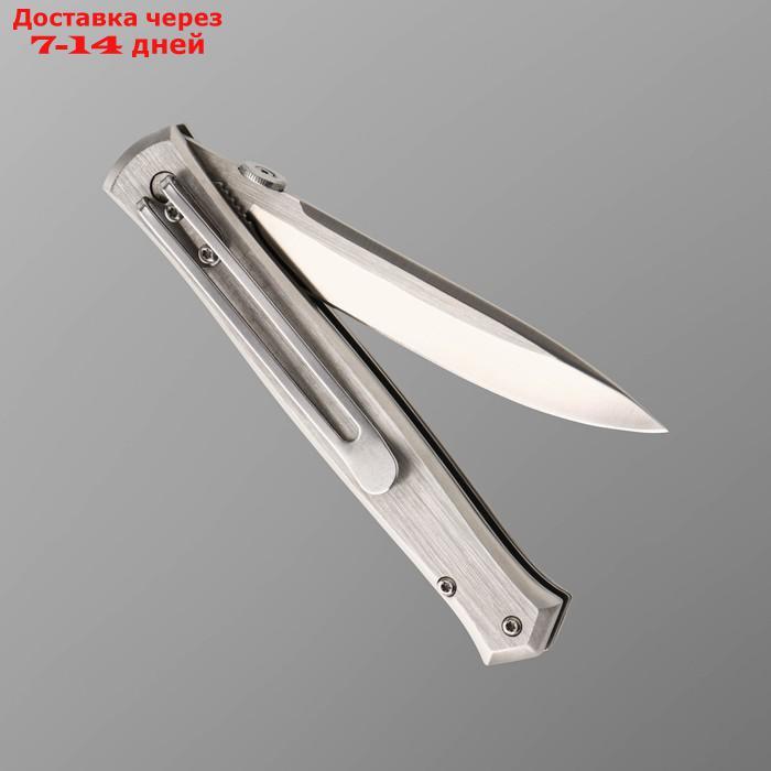 Нож складной, автоматический "Стилет" сталь 440, рукоять - сталь, 22 см - фото 4 - id-p227119975