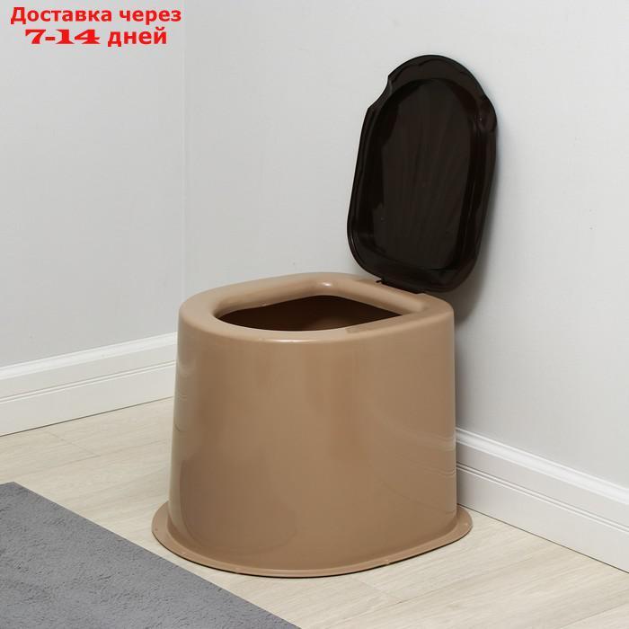 Туалет дачный, без дна, с креплением к полу, бежевый - фото 1 - id-p227118647