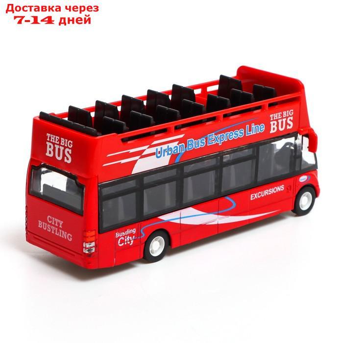 Автобус металлический "Экскурсионный", инерционный, световые и звуковые эффекты, цвет красный - фото 3 - id-p227130577