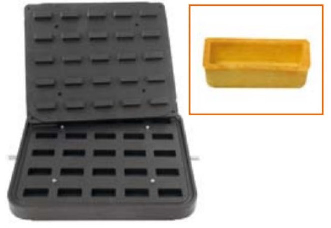 Форма Kocateq DH Tartmatic Plate 41 для 25 прямоугольных тарталеток 50*23 мм - фото 1 - id-p227182419