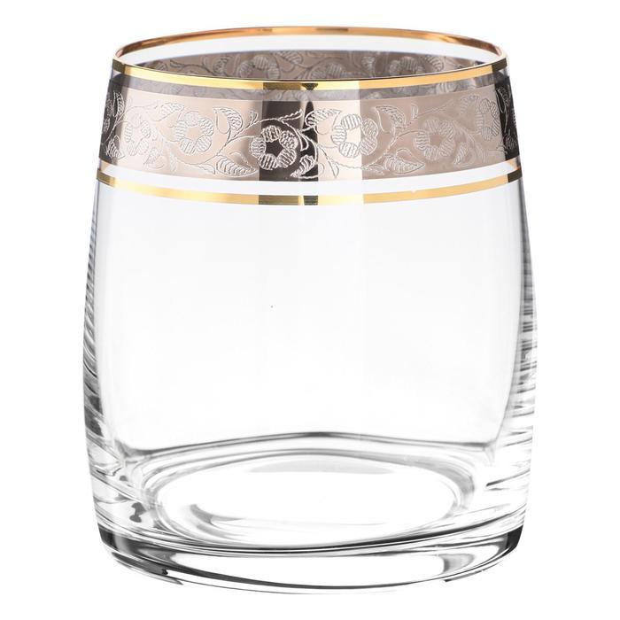Набор стаканов для виски, декор «Панто платина, отводка золото», 290 мл x 6 шт. - фото 1 - id-p227185245
