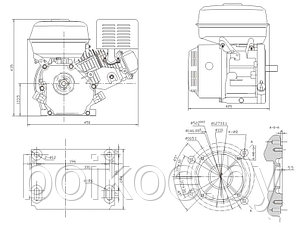 Двигатель STARK GX390 для МТЗ (13 л.с., шпонка 25 мм, катушка 18А), фото 2