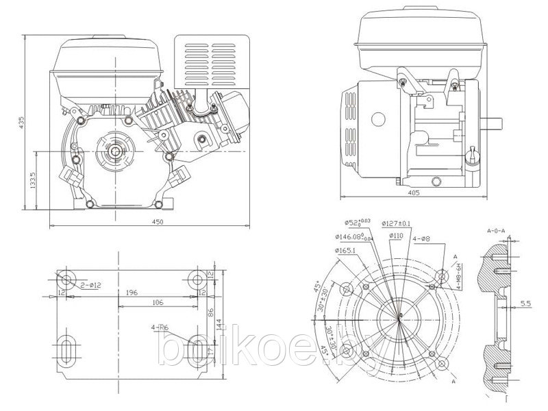 Двигатель STARK GX390 для МТЗ (13 л.с., шпонка 25 мм, катушка 18А) - фото 2 - id-p227186818