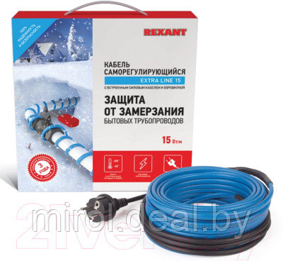 Греющий кабель для труб Rexant Саморегулирующийся 15MSR-PB / 51-0616 - фото 2 - id-p227187967
