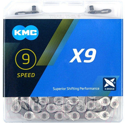 Цепь для велосипеда KMC X9 1/2"X11/128"X116L - фото 2 - id-p227188868