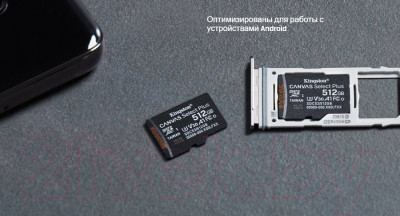 Карта памяти Kingston MicroSDXC Canvas Select Plus 100R Class 10 UHS-I U3 SDCS2/512GB - фото 5 - id-p221464356